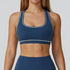 Color Block Racerback Sports Bra with Removable Pads