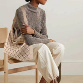 Vegan Leather Woven Tote Bag