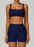 Ribbed Activewear Set with Sports Bra and Short