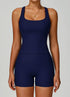 Ribbed Activewear Set with Sports Tank Top and Short