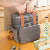 Portable Double Layer Cooler Bag for Lunch or Picnic