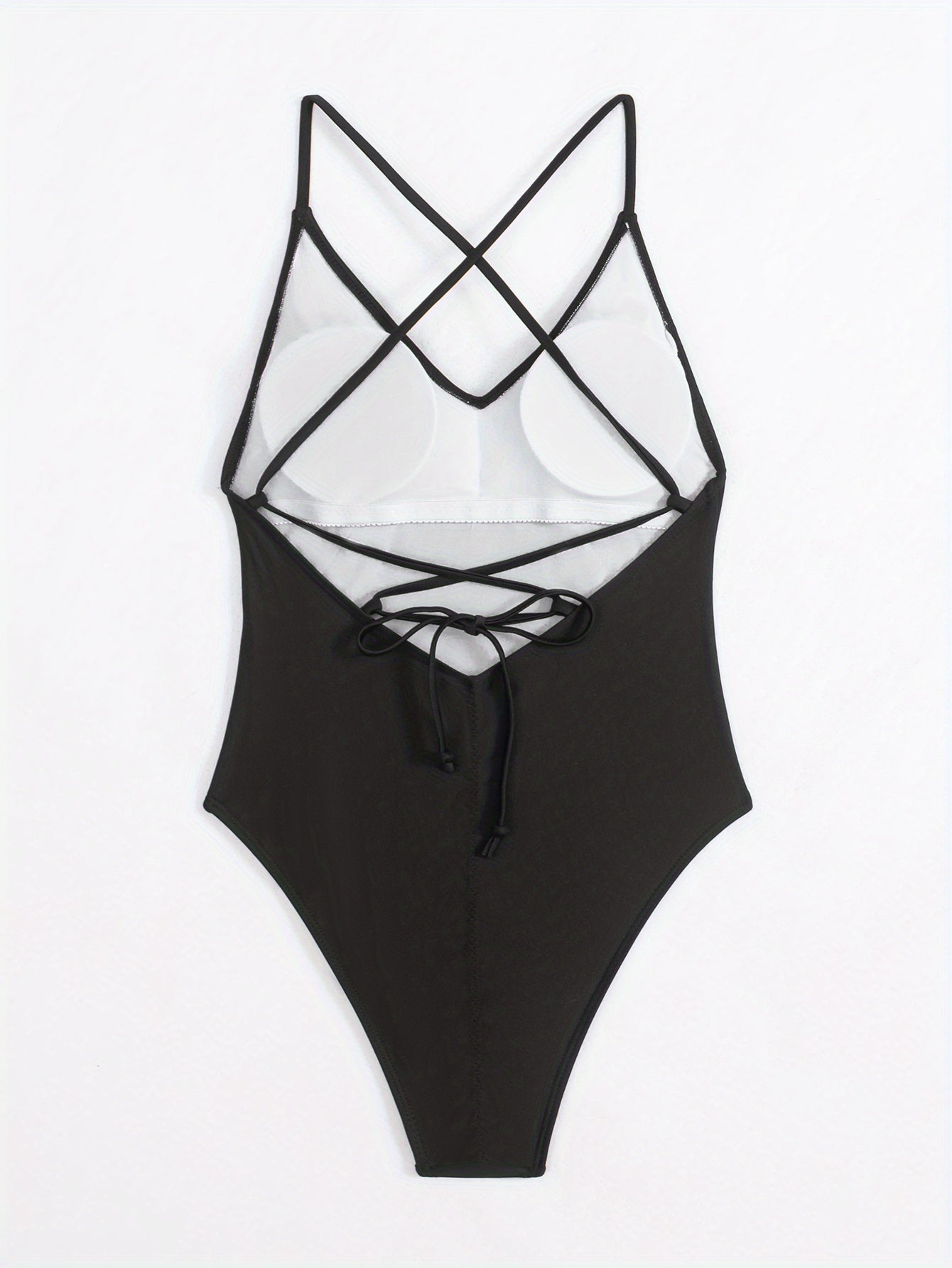 One-piece Backless Criss Cross Tie Swimsuit