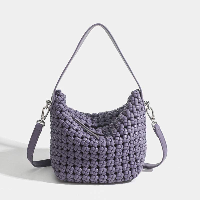 PU Handmade Woven Bucket Shape Tote Bag | Stylish &amp; Unique Design