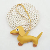 Cute Leather Dachshund Keychain