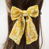 Glitter Hair Bow Clip Sequin Hair Accessories with Long Tail