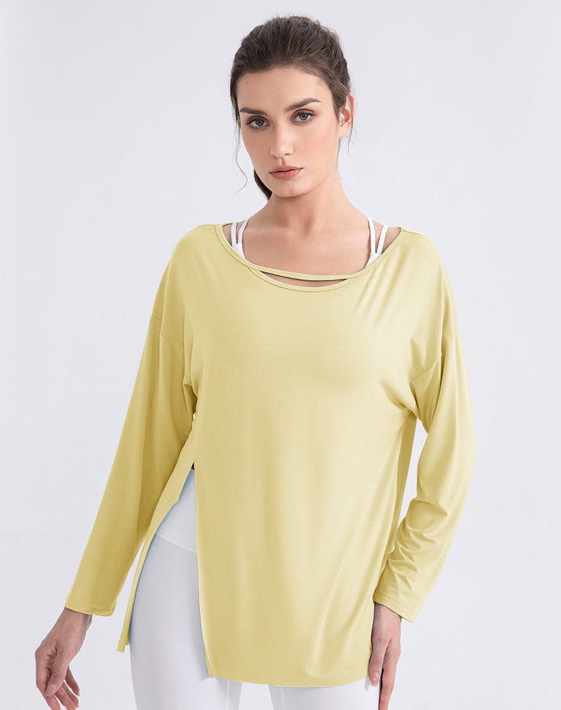 Long Sleeve Tops Loose Fit Yoga Shirts