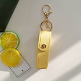 PU Leather Lipstick Holder Keychain with Clip