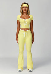 3 Pieces Activewear Set with Headband, Crop Top and Pant