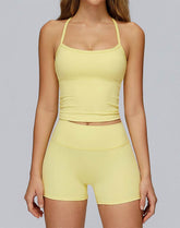 Athletic Wear with Criss Cross Back Tank Top and Short