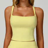 Wide Shoulder Straps Sport Tank Top with Removable Chest Pad