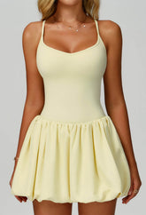 Cross Back Tennis Dresses with Short and Pocket