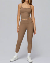 Athletic Wear with Criss Cross Back Tank Top and Legging