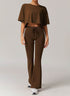 Sports Sets with Short Sleeve T-Shirts and Flare Pants