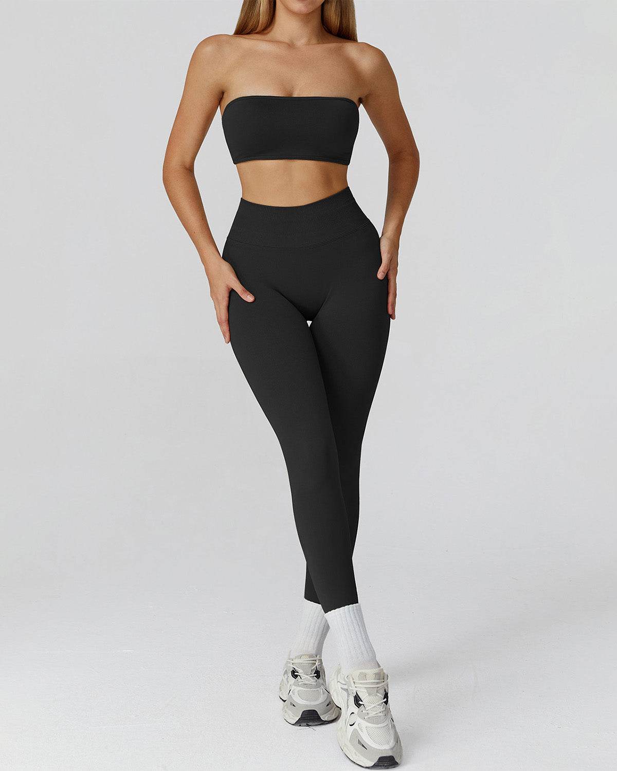 Athletic Wear with Strapless Tube Top and Legging