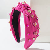Wide Top Knot Headband With Love Heart