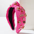 Wide Edge Cross Knotted Headband With Love Heart