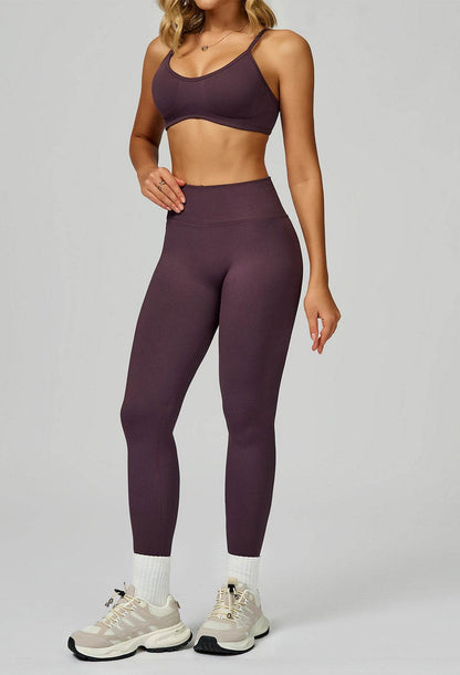 Sport Set with Color Block Sports Bras and Legging
