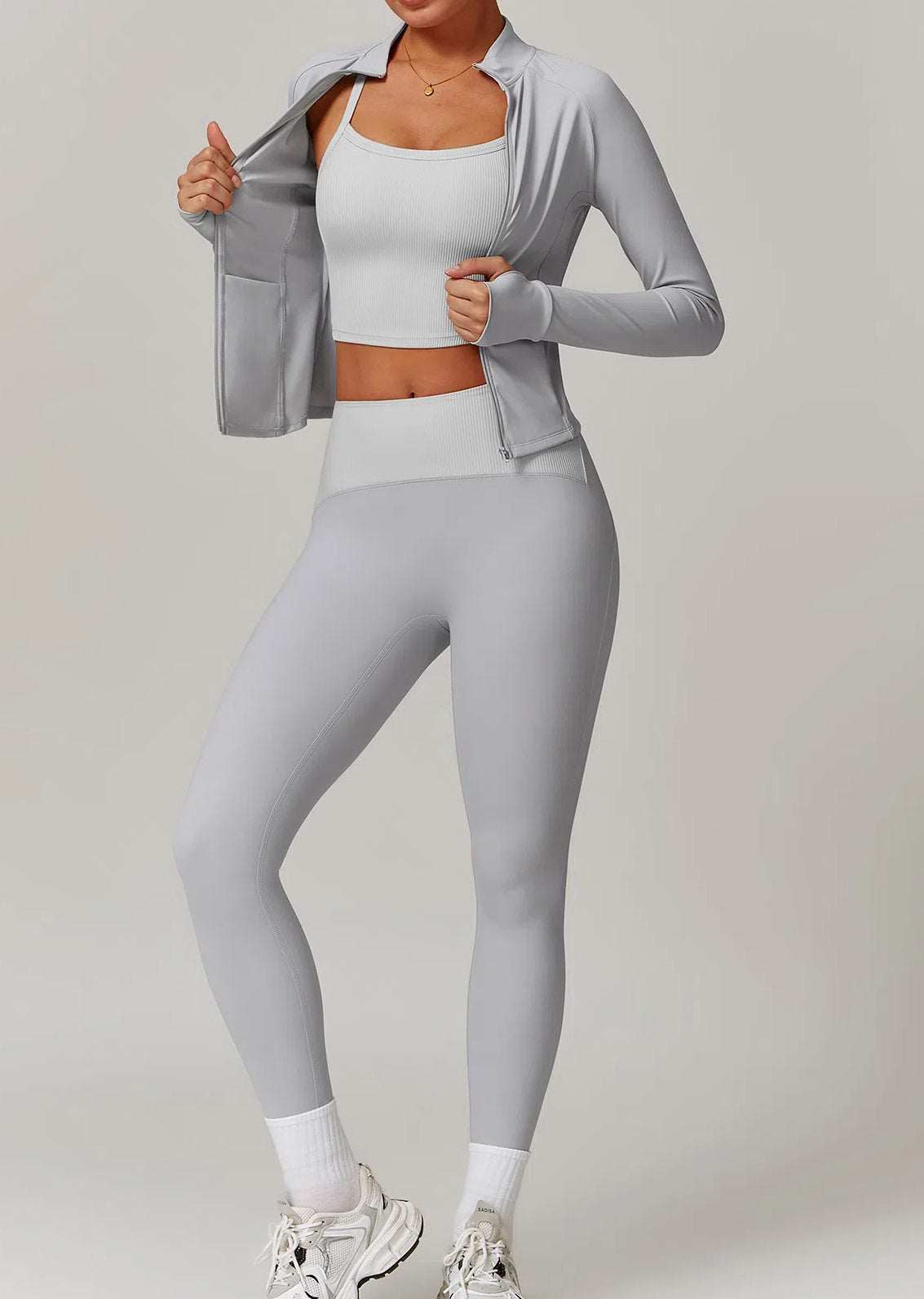 2 Piece Fitness Set with Jacket and Leggings | Ready for Any Workout