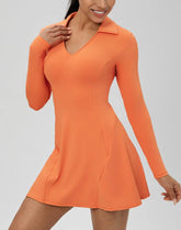 Long Sleeve V Neck Tennis Dress