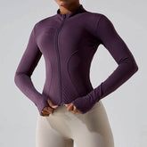 Full Zip Up Yoga Jacket with Thumb Hole