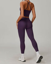 Athletic Wear with Criss Cross Back Tank Top and Legging
