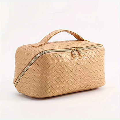 Large Capacity Cosmetic Bag with Handle &amp; Dividers