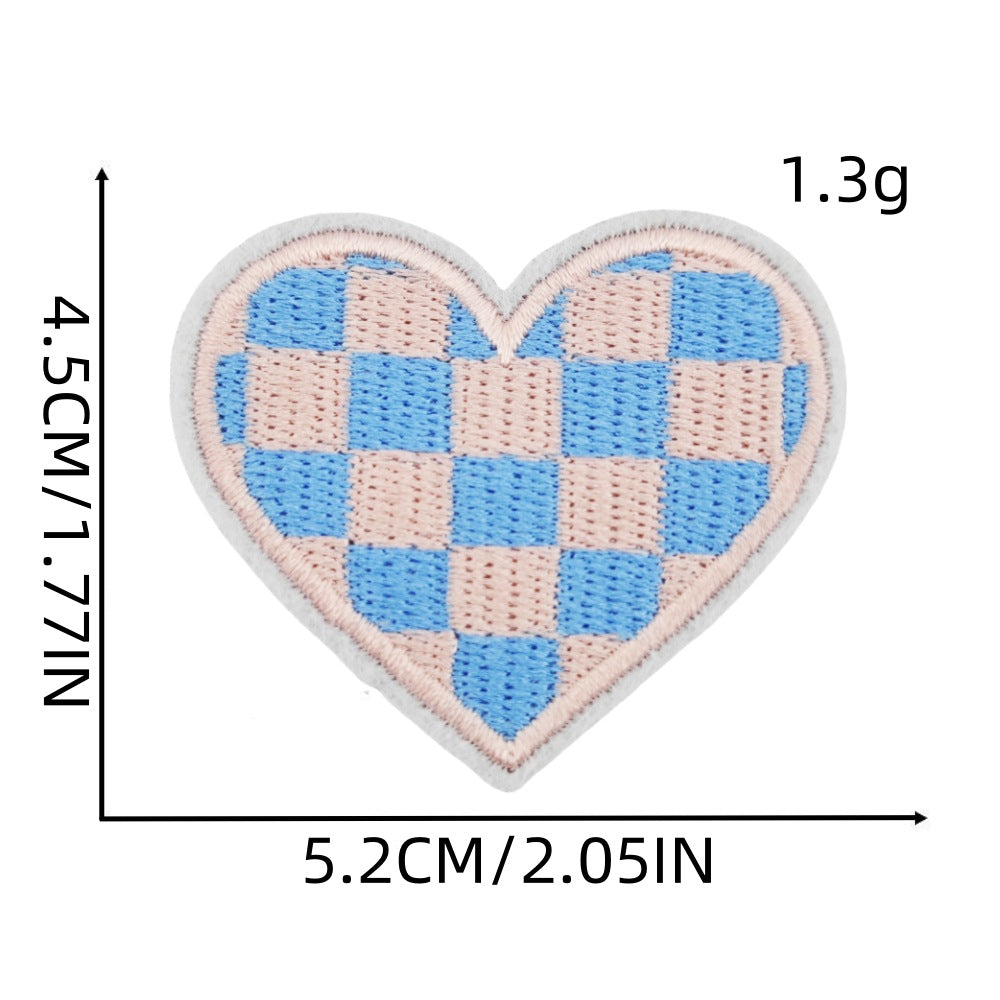 Grid Love Embroidery Stickers