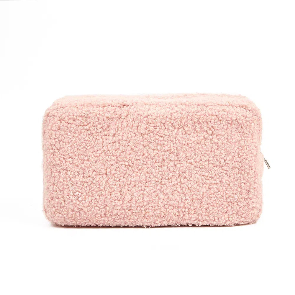 Solid Plush Makeup Bag | Stylish &amp; Cozy Design for Everyday Use