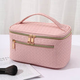 Large Portable Makeup Bag Leather Cosmetic Bag