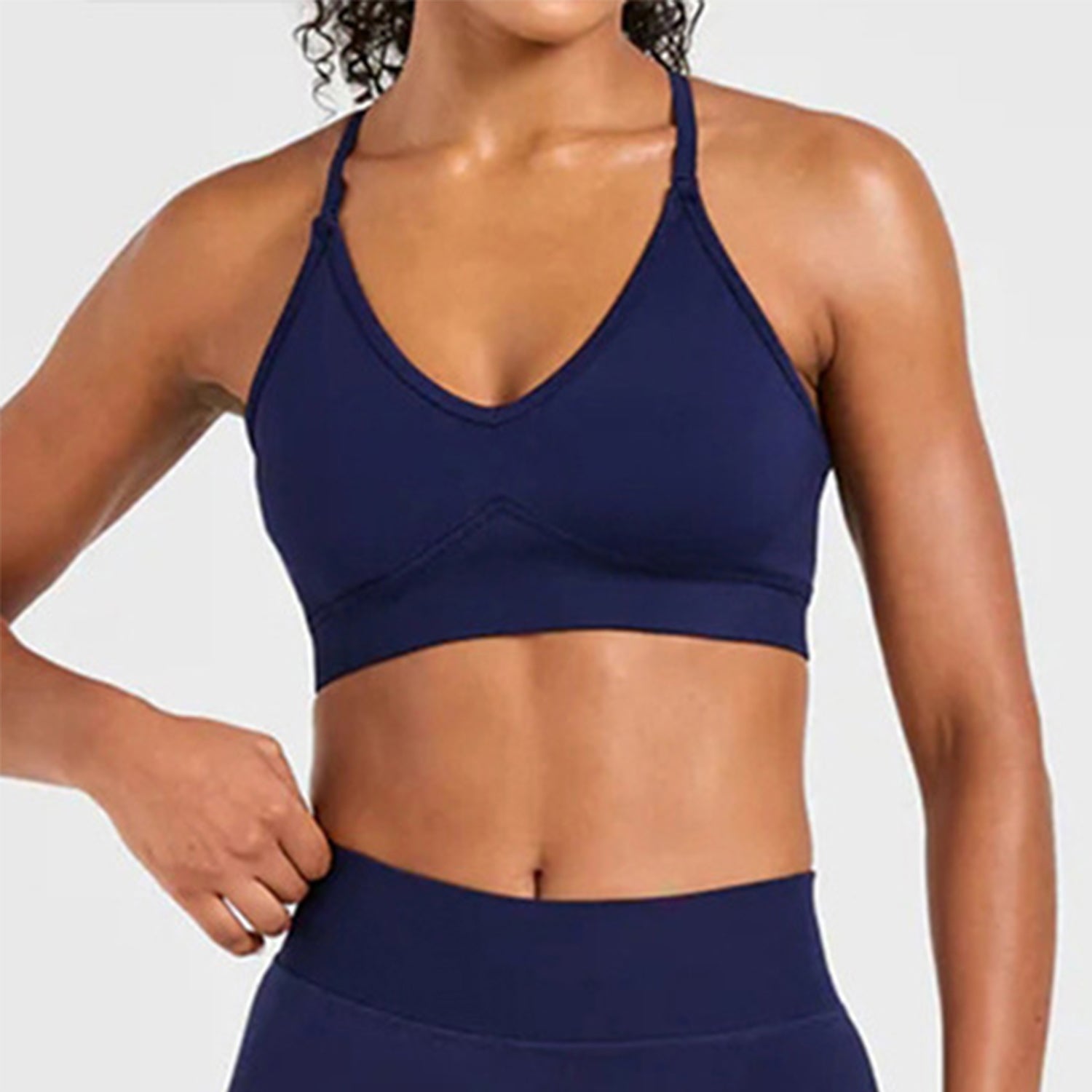 Cross Back Sports Bras Adjustable Strappy Yoga Crop Tops