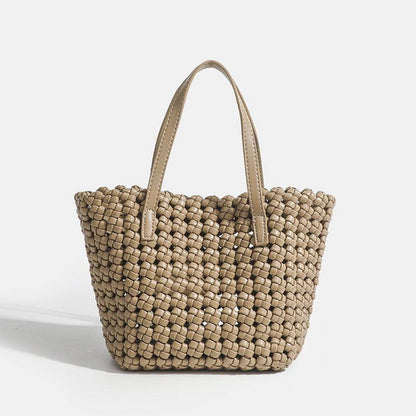 PU Woven Simple Handbag | Elegant &amp; Versatile Daily Accessory