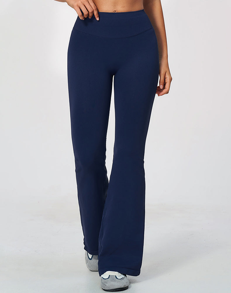 Ribbed High Waisted Seamless Workout Flare Pants