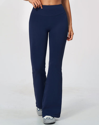 Ribbed High Waisted Seamless Workout Flare Pants