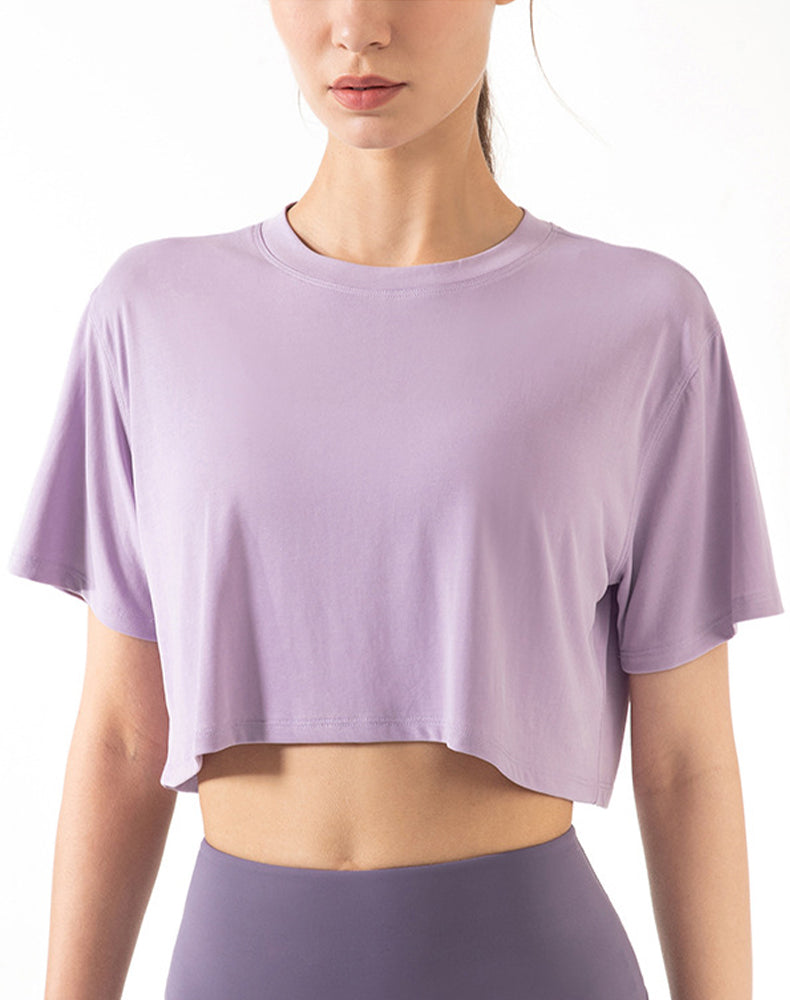 Drop Shoulders Crop Top Oversized Short Sleeve T-Shirts