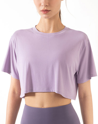Drop Shoulders Crop Top Oversized Short Sleeve T-Shirts