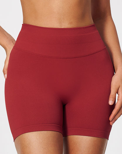 Ribbed High Waisted Seamless Workout Shorts
