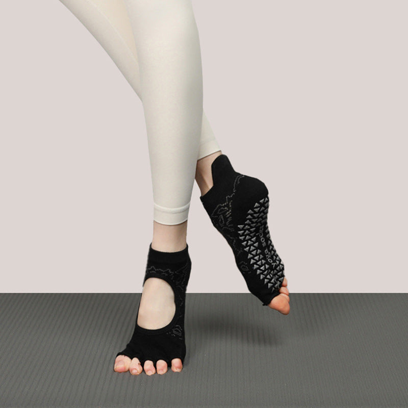 Grip Short Athletic Socks Non-Slip Five-Toe Yoga Socks