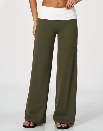 Fold Over Wide Leg Yoga Pants