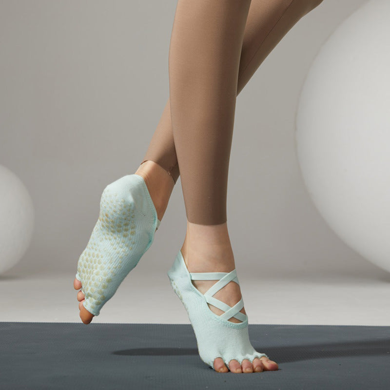 Five Toe Grip Pilates Socks Non Slip Ballet Dance Socks