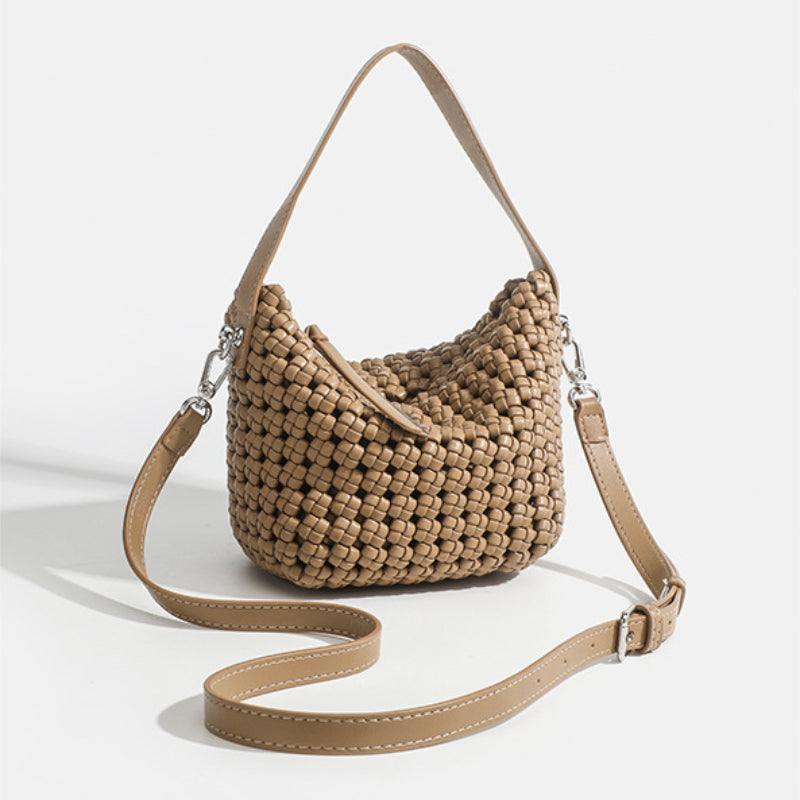 PU Handmade Woven Bucket Shape Tote Bag | Stylish &amp; Unique Design