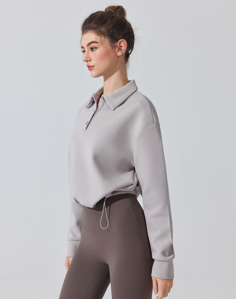 Polo Collar Casual Sports Sweatshirt