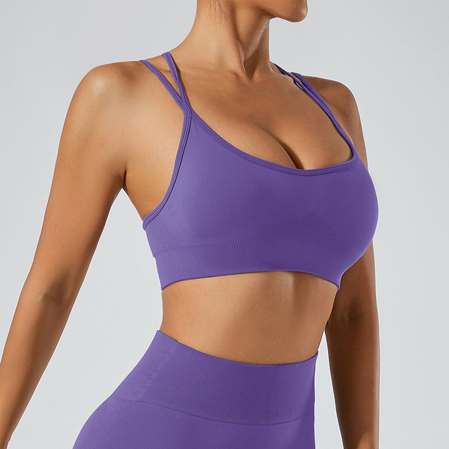 Strappy Adjustable Criss Cross Sports Bra Yoga Crop Tops