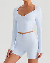 Long Sleeve Slim Fit Tops Fall T-Shirt with Thumb Holes