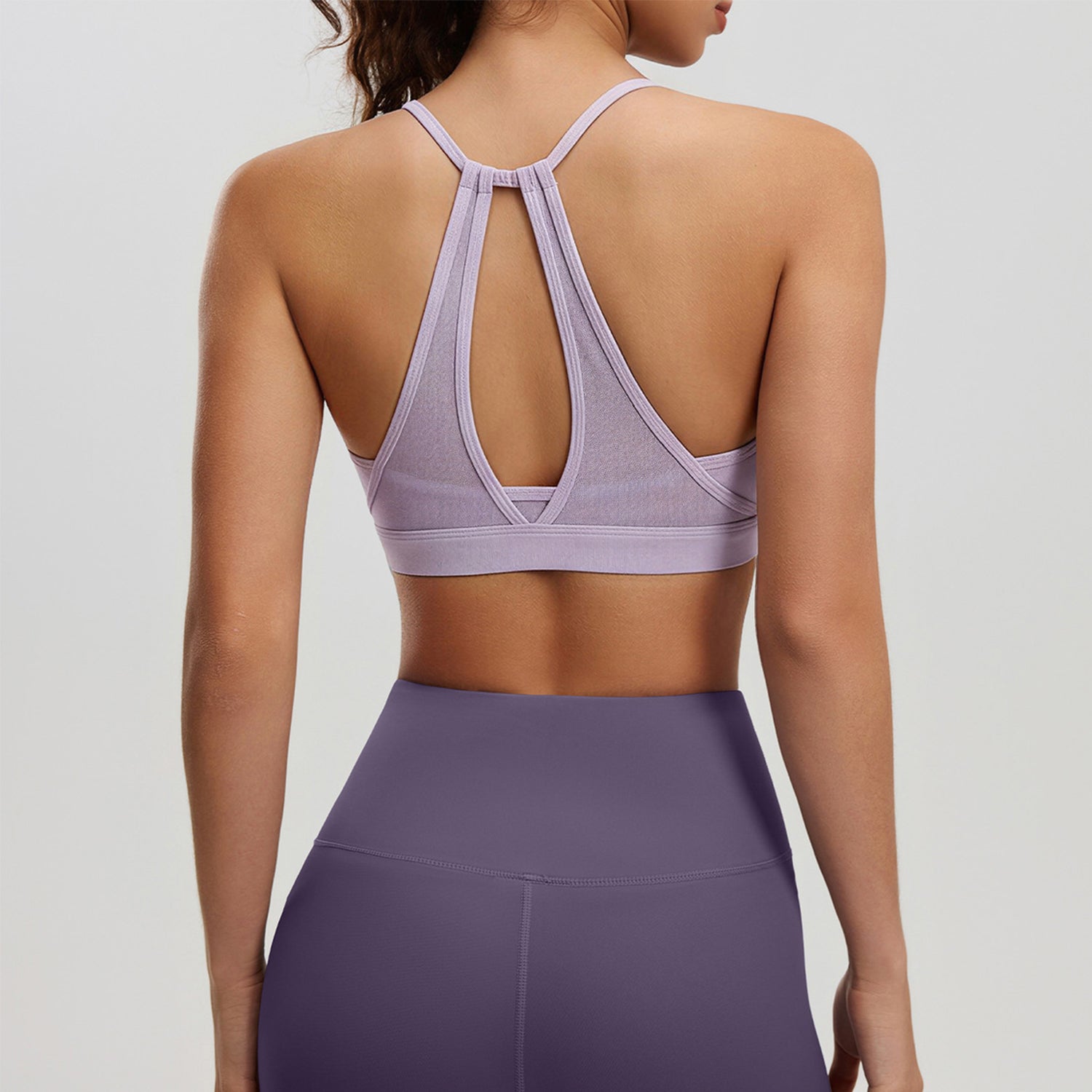 Mesh Halter Neck Sports Bras Spaghetti Straps Yoga Tank Tops