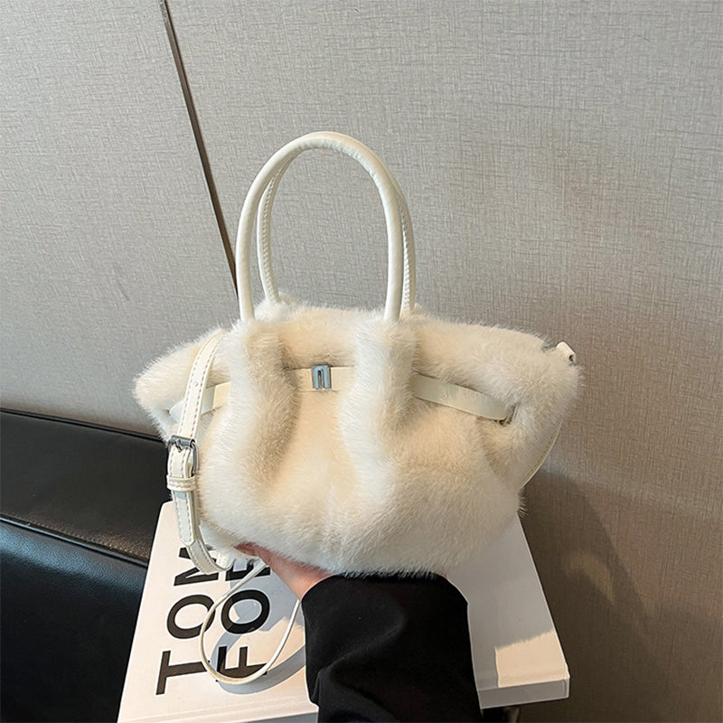 Furry Purse Fluffy Tote Bag Faux Fur Crossbody Handbag