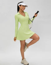 Long Sleeve V Neck Tennis Dress