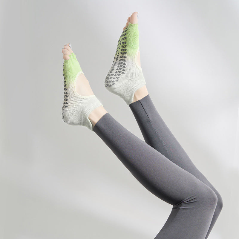 Five-toe Yoga Socks Non Slip Pilates Ankle Socks with Grips