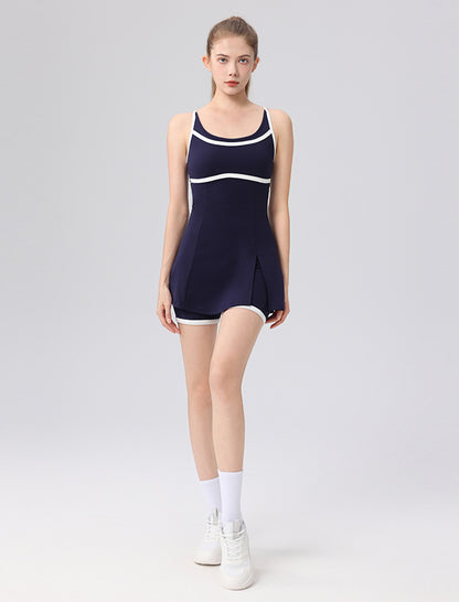 Workout Tennis Golf Mini Dress with Built-in Bra and Shorts