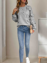 Bows Oversized Crewneck Long Sleeve Sweatshirt