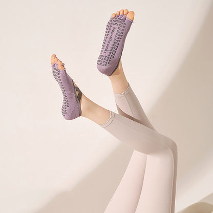 Crisscross Straps Yoga Socks Non Slip Five Toe Ballet Socks